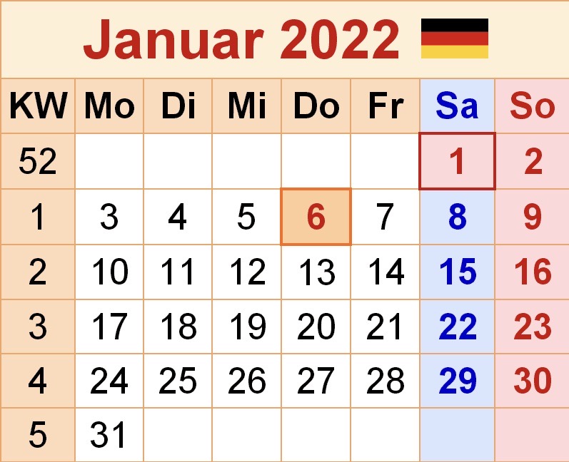 Kalender 2022